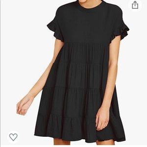 Black tiered mini dress